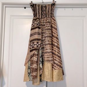 NWOT Artisan Made Layered Silk Midi Skirt